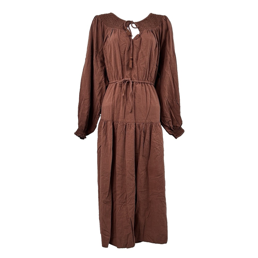 Old Navy Tiered Cottage Peasant Midi Dress Women M Western Boho Country Cowgirl